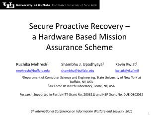 Secure Proactive Recovery – a Hardware Based Mission Assurance Scheme