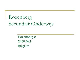 Rozenberg Secundair Onderwijs