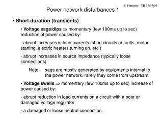 Power network disturbances 1