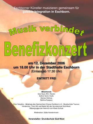 Eschborner Künstler musizieren gemeinsam für gelebte Integration in Eschborn. am 12. Dezember 2006