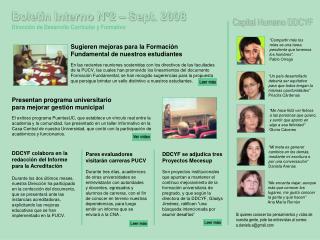 Boletín Interno N°2 – Sept. 2008 Dirección de Desarrollo Curricular y Formativo