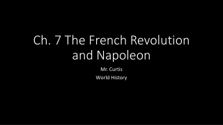 Ch. 7 The French Revolution and Napoleon