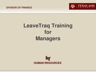 LeaveTraq Training for Managers