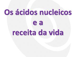 Os ácidos nucleicos e a receita da vida