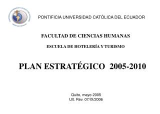 PLAN ESTRATÉGICO 2005-2010