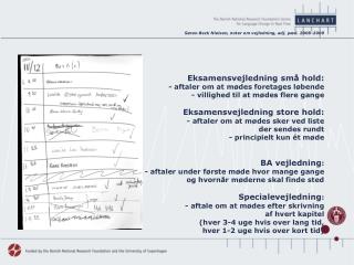 Søren Beck Nielsen, noter om vejledning, adj. pæd. 2008-2009