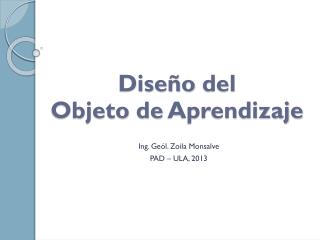 Diseño del Objeto de Aprendizaje