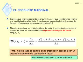 EL PRODUCTO MARGINAL