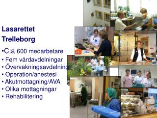 Lasarettet Trelleborg C:a 600 medarbetare Fem vårdavdelningar Övervakningsavdelning