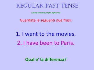 Regular Past Tense