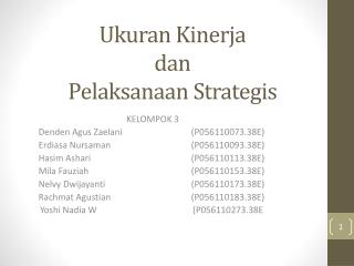 Ukuran Kinerja dan Pelaksanaan Strategis