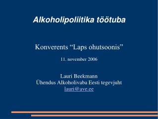 Alkoholipoliitika töötuba