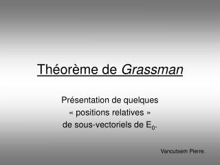 Théorème de Grassman