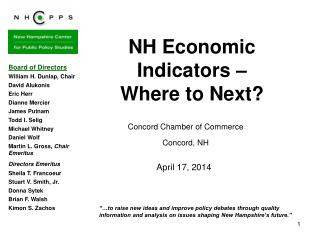 NH Economic Indicators – Where to Next?