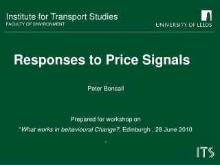 Responses to Price Signals