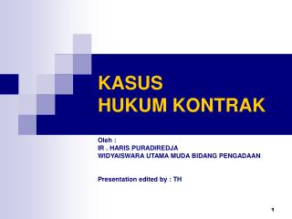 KASUS HUKUM KONTRAK