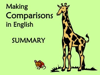 Making Comparisons in English SUMMARY