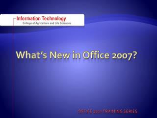 What’s New in Office 2007?