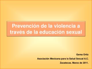 Prevención de la violencia a través de la educación sexual