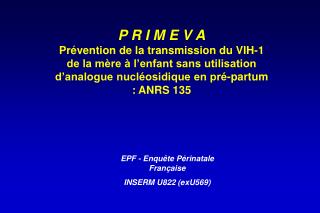 EPF - Enquête Périnatale Française INSERM U822 (exU569)