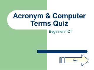 Acronym &amp; Computer Terms Quiz