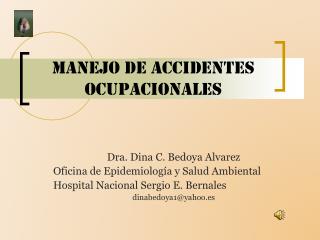 Manejo de accidentes ocupacionales