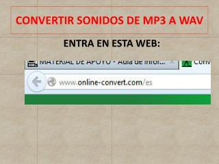 CONVERTIR SONIDOS DE MP3 A WAV
