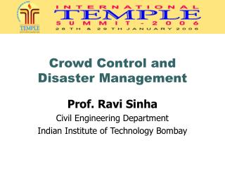 Crowd Control and Disaster Management