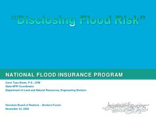 National flood insurance program