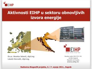 Aktivnosti EIHP u sektoru obnovljivih izvora energije