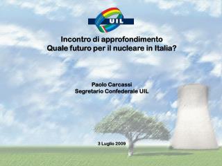Incontro di approfondimento Quale futuro per il nucleare in Italia? Paolo Carcassi