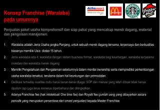 Konsep Franchise ( Waralaba ) pada umumnya