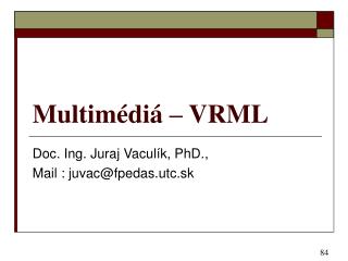 Multimédiá – VRML