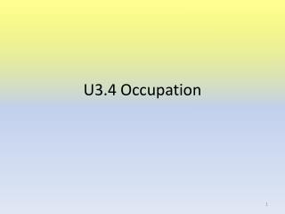 U3.4 Occupation