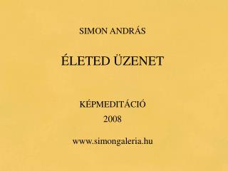 SIMON ANDRÁS ÉLETED ÜZENET KÉPMEDITÁCIÓ 2008 simongaleria.hu