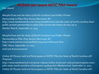 PR from our recent NSTIC Pilot Award