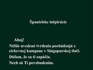 Španielske inšpirácie Ahoj!