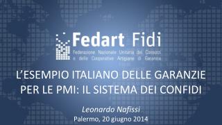 L’ESEMPIO ITALIANO DELLE GARANZIE PER LE PMI: IL SISTEMA DEI CONFIDI