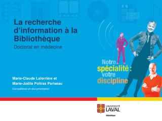 La recherche d’information à la Bibliothèque