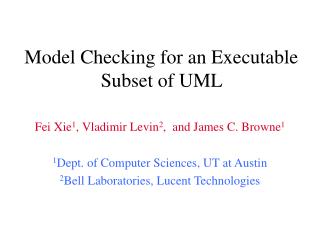 Model Checking for an Executable Subset of UML