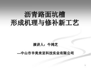 沥青路面坑槽 形成机理与修补新工艺