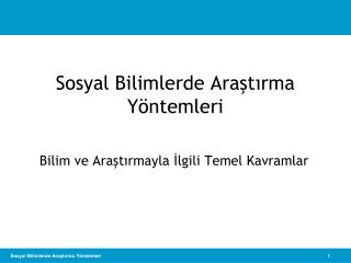 Sosyal Bilimlerde Araştırma Yöntemleri