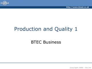 Production and Quality 1