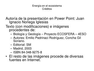 Energía en el ecosistema Créditos