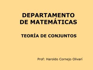 DEPARTAMENTO DE MATEMÁTICAS