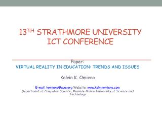 13 th Strathmore University ICT conference
