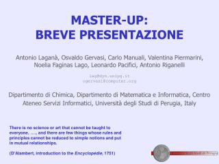 MASTER-UP: BREVE PRESENTAZIONE