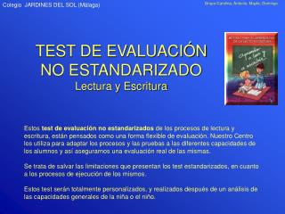 TEST DE EVALUACIÓN NO ESTANDARIZADO Lectura y Escritura