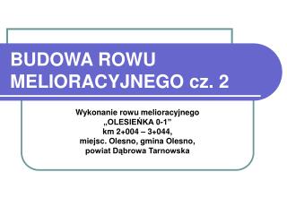 BUDOWA ROWU MELIORACYJNEGO cz. 2