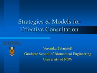 Strategies &amp; Models for Effective Consultation